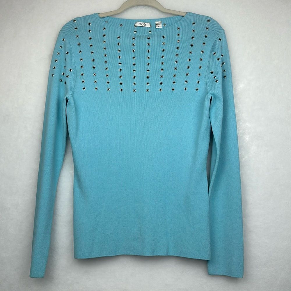 Cache Metal Studded Sweater Long Sleeves Sz L